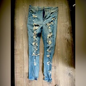 AE Super HiRise Super Distressed JEGGING